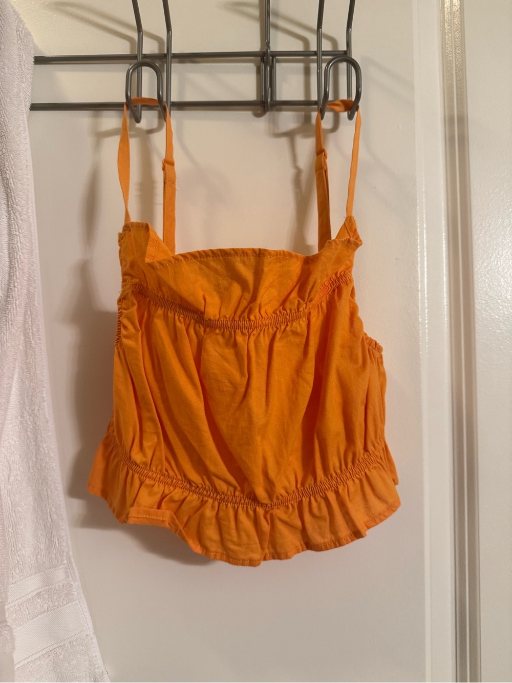 Orange Ruffled Smocked Cami Top